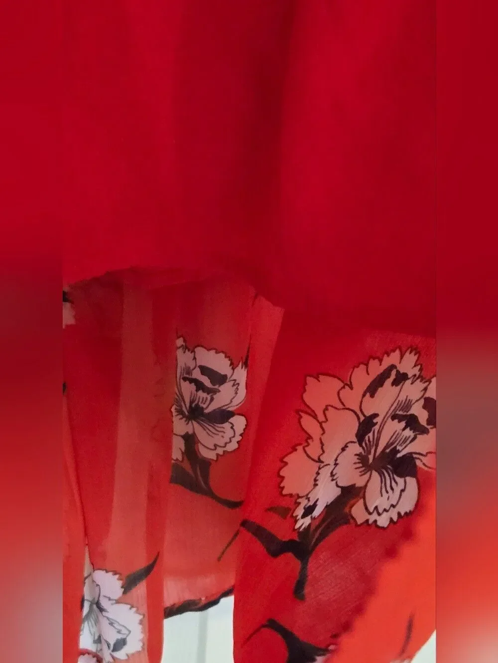Abercrombie & Fitch Ruby Blossom Cutout Maxi Dress Red Floral Size XS